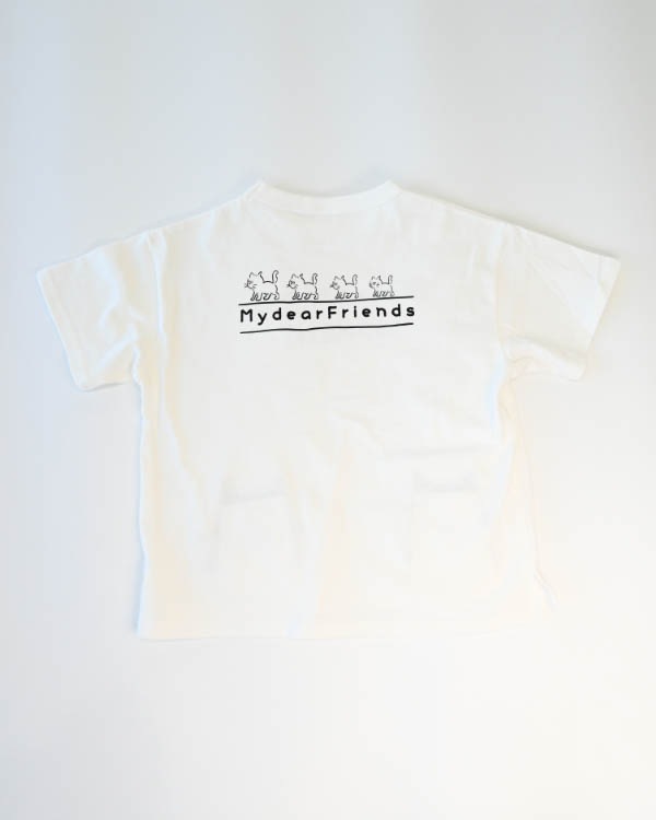 【ニコフラート】ねこポケット Tシャツ / オフホワイト
