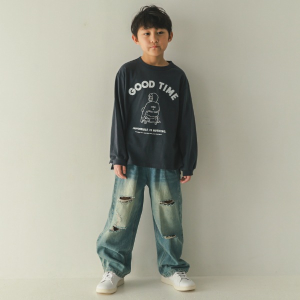 【25FW】GOOD TIME ロングＴシャツ / チャコールグレー