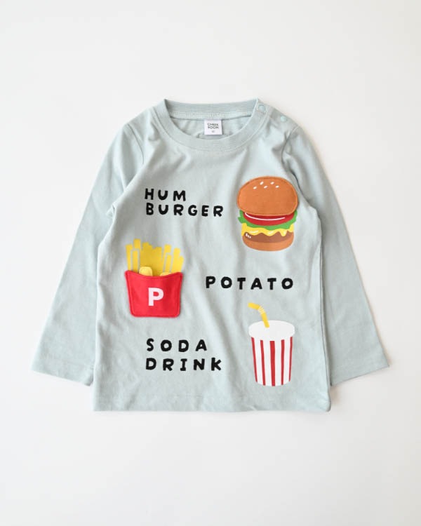 【チークルーム】キッズセットロングＴシャツ / サックス