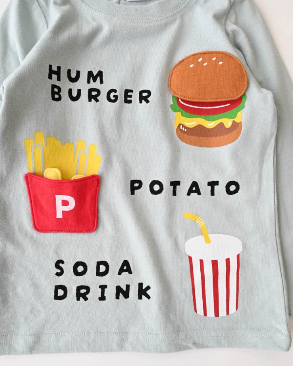 【チークルーム】キッズセットロングＴシャツ / サックス