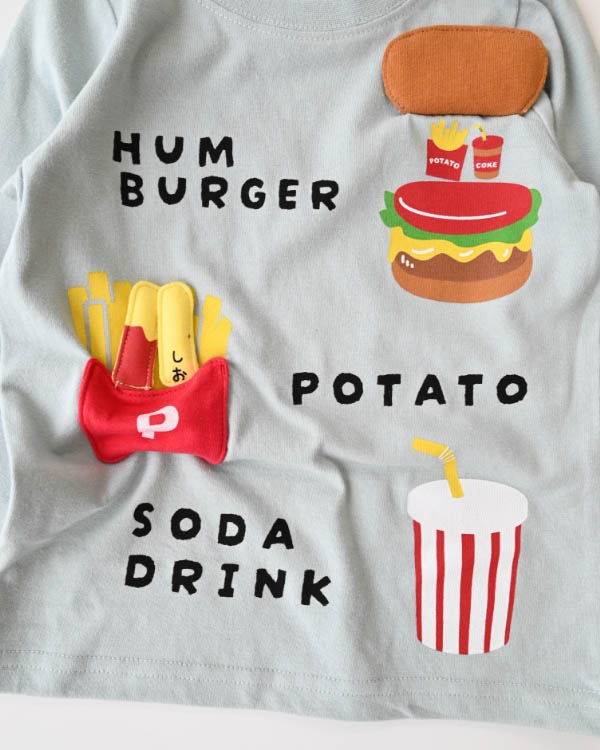 【チークルーム】キッズセットロングＴシャツ / サックス