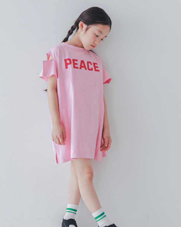 【セカンド】PEACE肩あきワンピース / ピンク