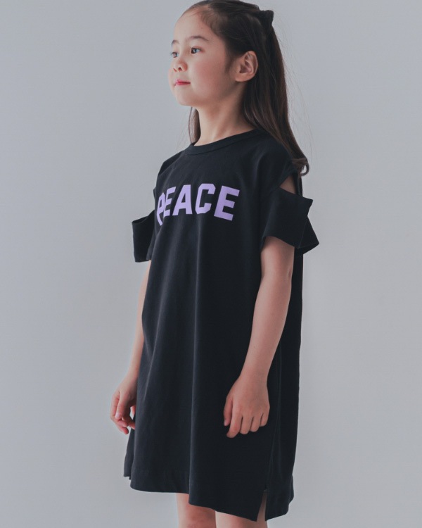 【26PS】PEACE肩あきワンピース / ブラック