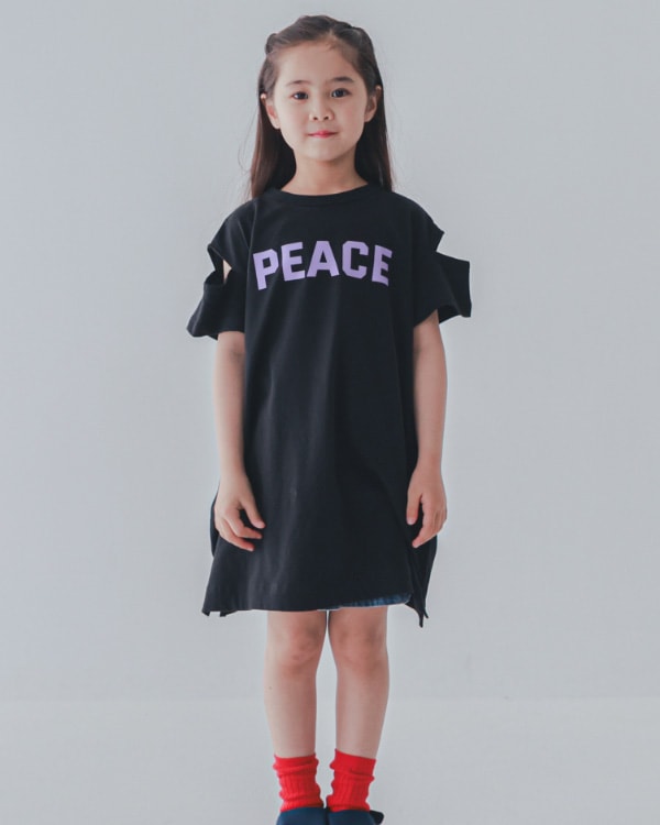 【26PS】PEACE肩あきワンピース / ブラック