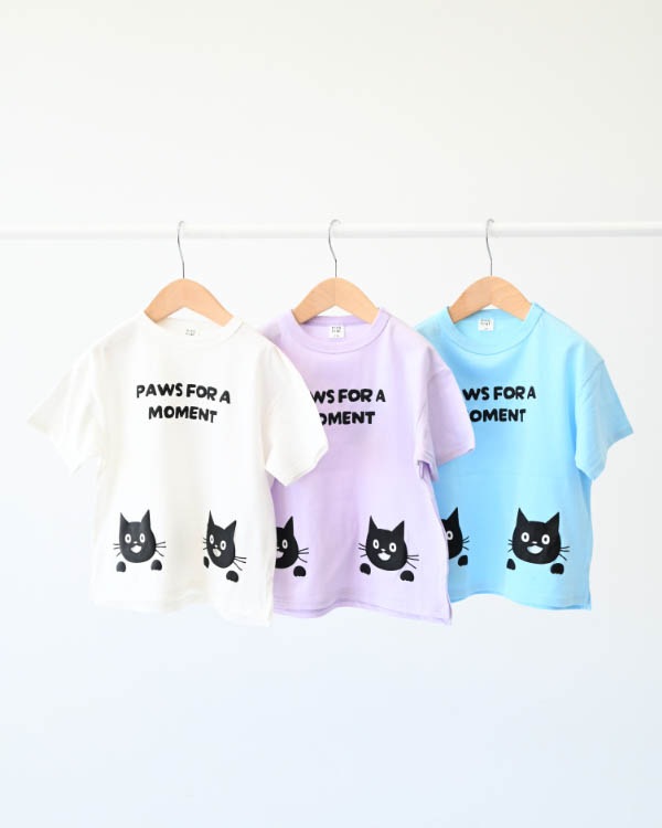 【ニコフラート】ねこポケット Tシャツ / サックス