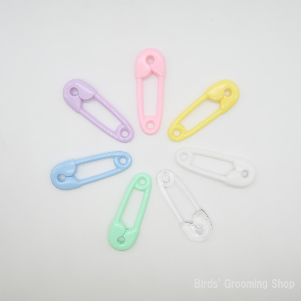 プラスチックベイビー安全ピン[L](5個セット)｜Bird's Grooming Shop