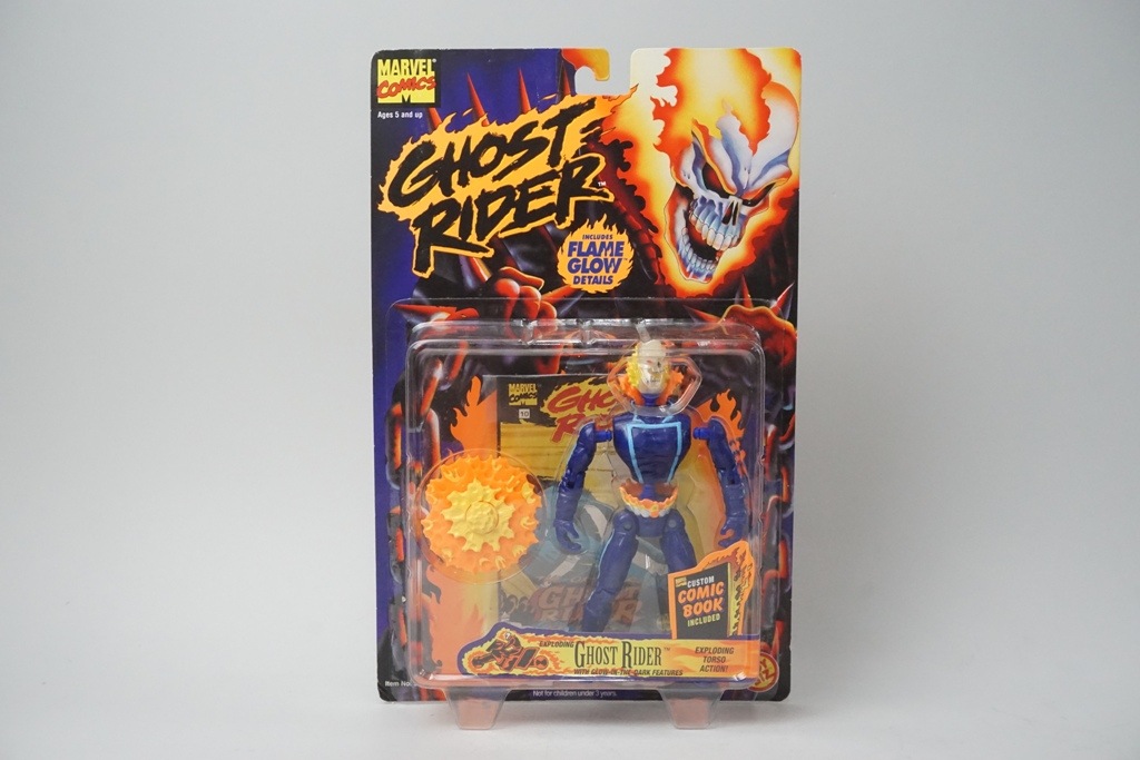 ��� TOY BIZ �ޡ��٥� ���ߥå� INCLUDES FLAM GLOW DETAILS �������ȥ饤���� EXPLODING GHOST RIDER