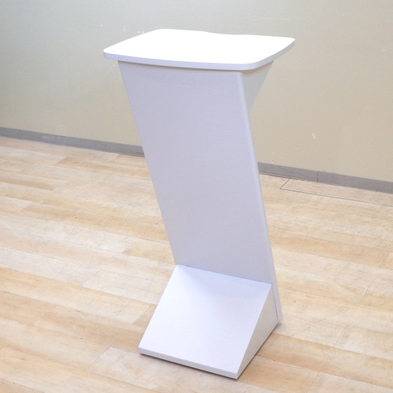 Y2K 受付カウンター H1000 ホワイト 電話台 消毒台 無人受付 窓口 案内 インフォメーション キャスター付 配線 KK9428 中古オフィス家具 配送サイズ200