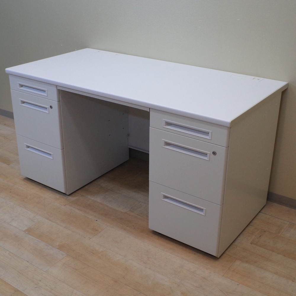【値下げOK】袖引出し　スチール製　オフィス家具　ホワイト スチールデスク・スチール机の通販 ｜ オフィス家具通販のオフィスコム