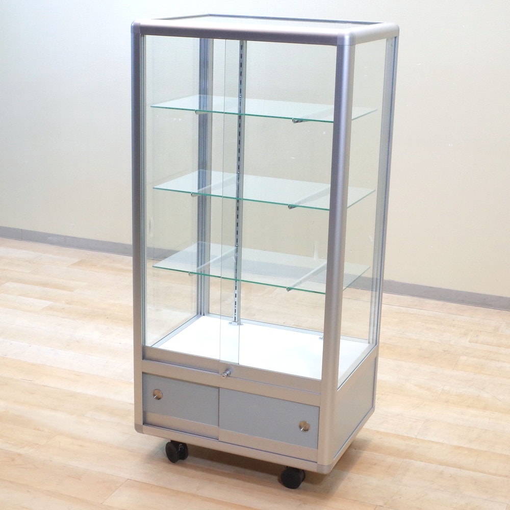 引き取り限定 フランス製 アンティーク ガラスショーケース 4段棚付き