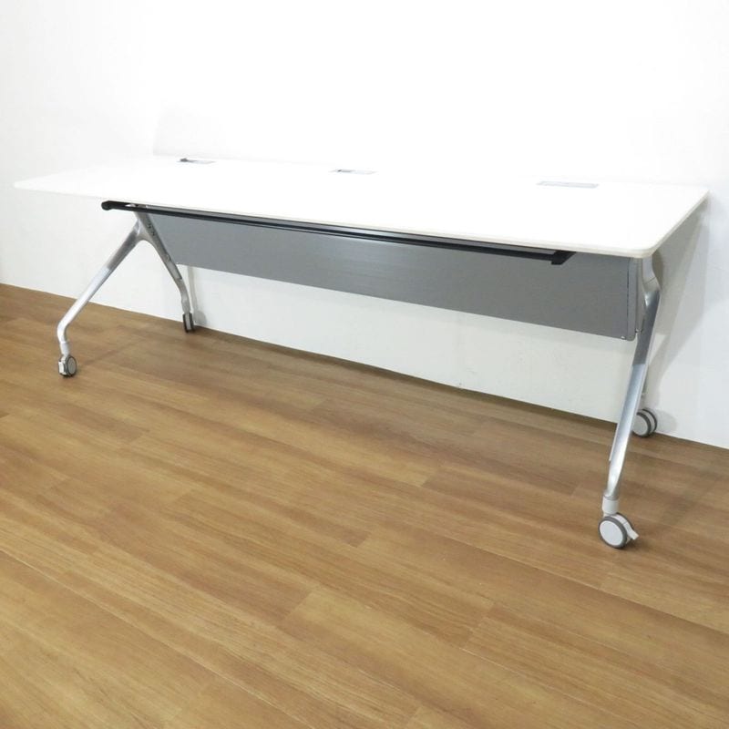 コクヨ エピファイ KTP-1001 スタックテーブル ホワイト 長机 配線口 幕板付 会議テーブル 中古 AG19062 配送サイズ350