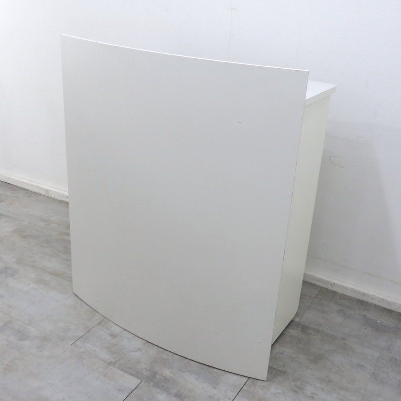 新品6.4万 UCHIDA 内田洋行 演台 講演台 演説台 受付台 ピュアホワイト インフォーメーションカウンター キャスター YH10423 中古オフィス 配送サイズ300