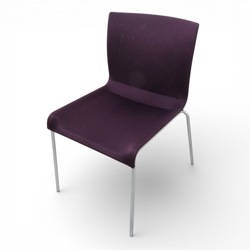 イトーキ ペリック KF-220C-Z9X7 ミーティングチェア パープル 肘無し 布張り スタッキング 中古 EG10371 配送サイズ200