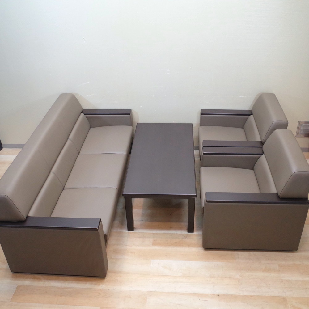 オカムラ okamura 8321ME-P346 応接5点セット グレー 応接ソファ 3人用