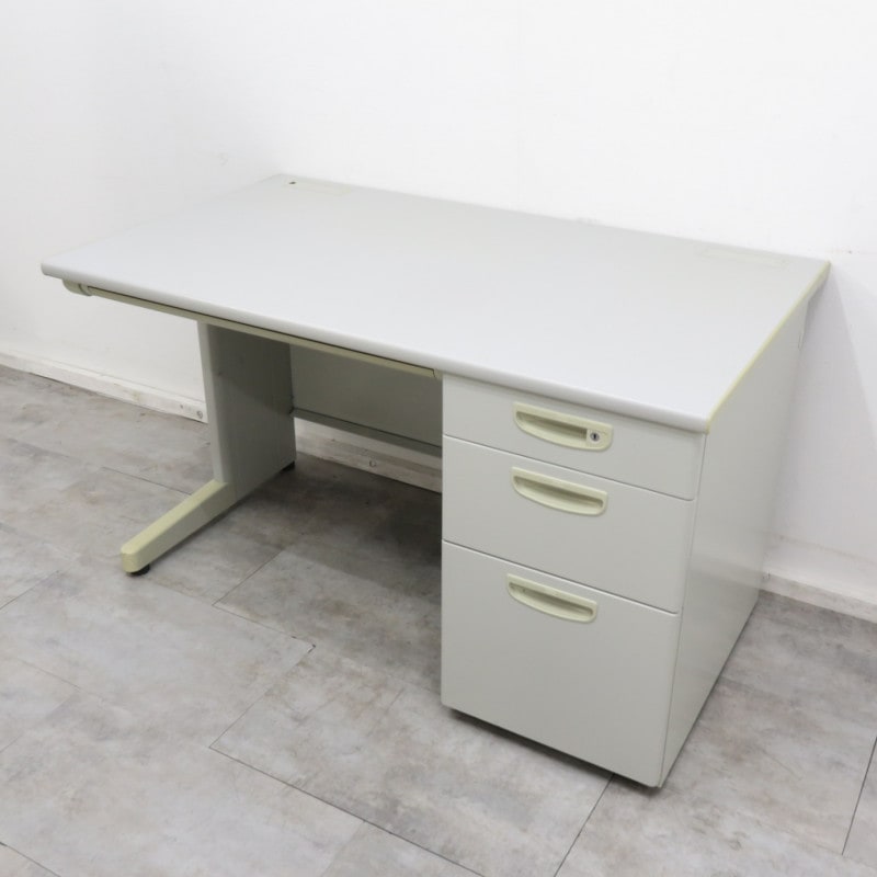 ライオン NET-127  片袖デスク ライトグレー 事務机 オフィスデスク　YH10829 中古 配送サイズ300