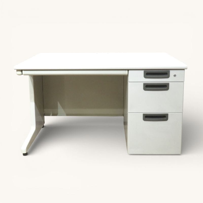 【中古】プラス 片袖デスクW1200 D700 H700 RY-T127 ニューグレー オフィスデスク 引き出し付 事務机 AG19037 中古オフィス家具