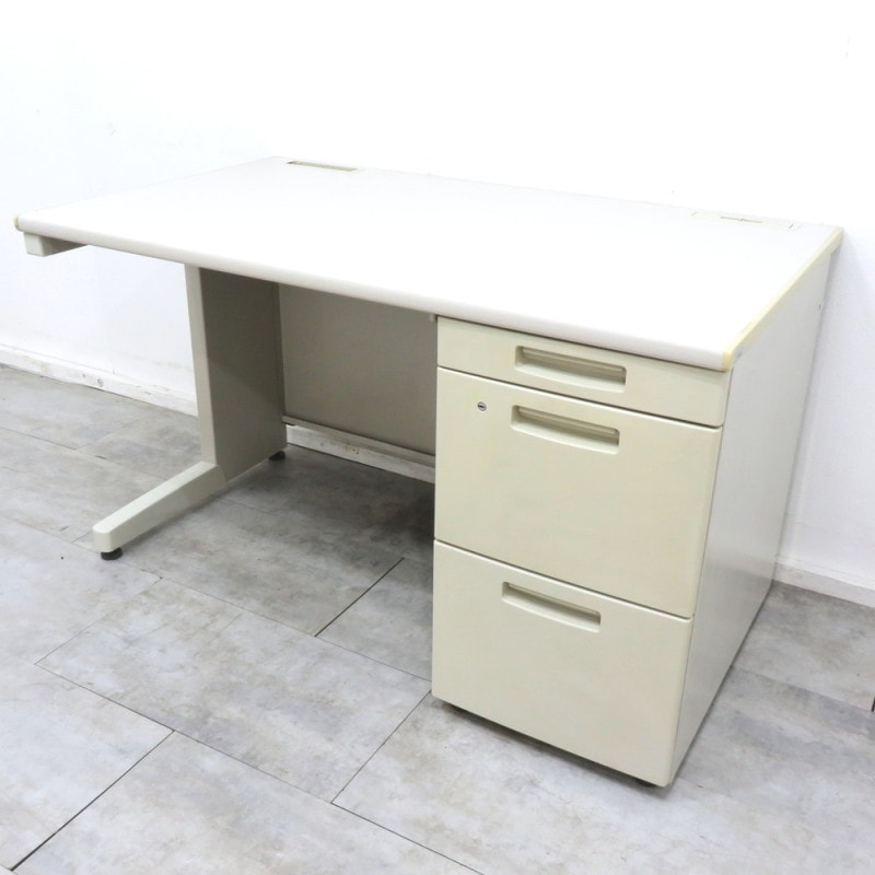 コクヨ BSE127N 片袖デスク ニューグレー 配線口 3段 事務机 オフィスデスク YH11007-1 中古 配送サイズ300