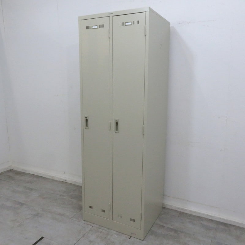 KUROGANE クロガネ SLK-2 2人用ロッカー ニューグレー 二人用 個人ロッカー 網棚 ハンガーパイプ 更衣室 YH11381 中古オフィス家具 配送サイズ300