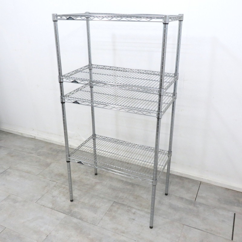 ルミナス シルバーラック シルバー 軽量スチールラック 収納棚 4段メタルシェルフ 陳列棚 軽量ラック 軽量棚 YH11424 中古オフィス家具 配送サイズ300