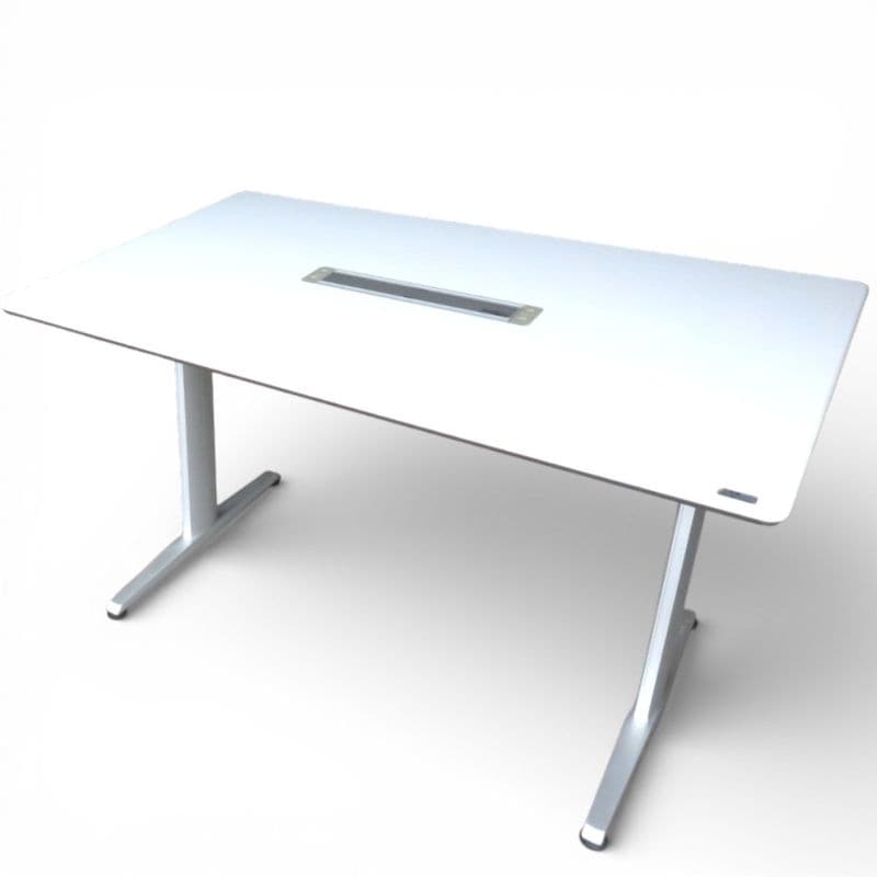 【SALE】オカムラ ハイミーティングテーブル リフティオ 4L17EF MR96 ホワイト／シルバー AG11008 中古 配送サイズ400