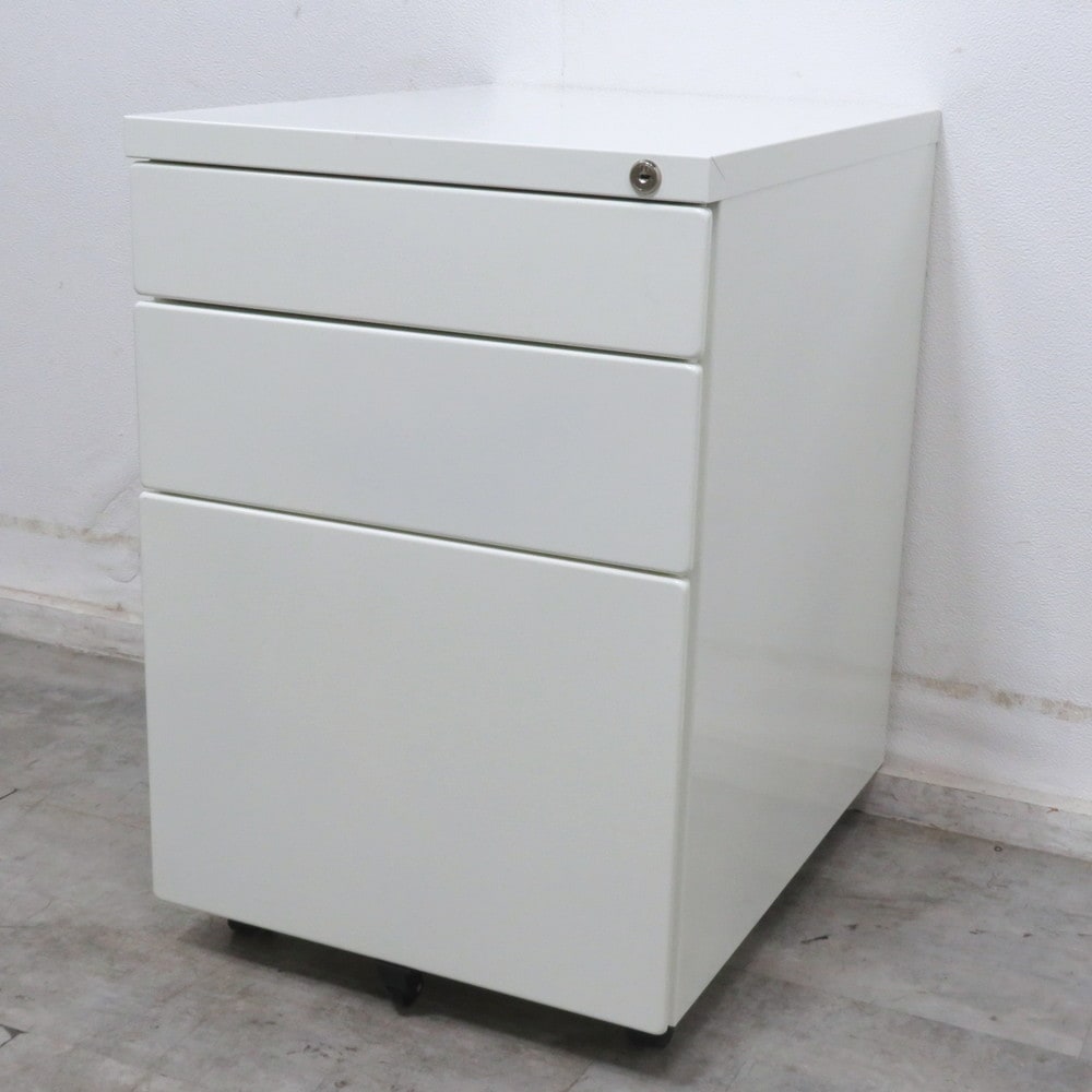 Komomo　引き出し３段 オフィスコム OWS-3TW400 3段ワゴン ホワイト 収納ワゴン