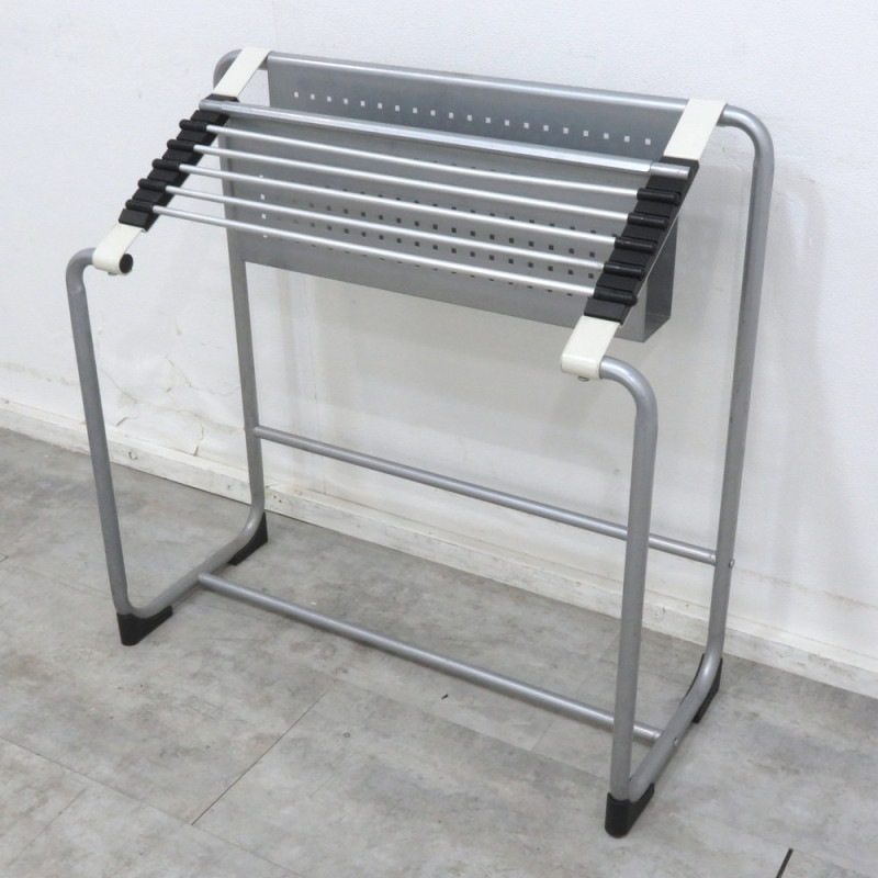 林製作所 Yumeita by HAYASHI YS-117 新聞ラック シルバー マガジンラック キャビネット 新聞掛け 雑誌 本 EG11153 中古オフィス家具 配送サイズ200