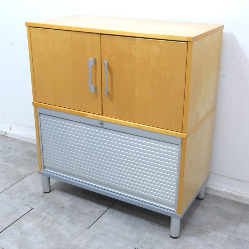 イケア EFFEKTIV 11576 2段 キャビネット ナチュラル ファイル 北欧 YH12478 中古 配送サイズ240