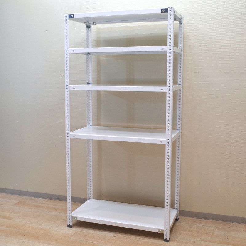コクヨ KOKUYO イージーラック 軽量ラック 天地5段 25mmピッチ 白 軽量スチールラック 耐荷重80kg 軽量棚 収納 KK7990 中古オフィス家具 配送サイズ350