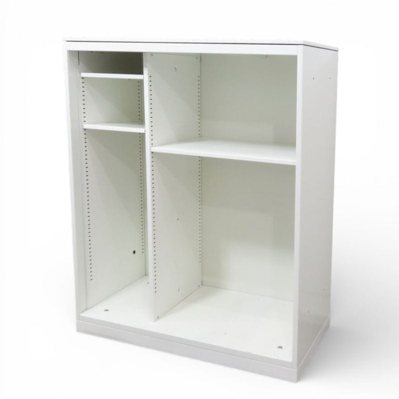 【ラスト特価】オカムラ 4B262Y ZA75 オープン書庫 (棚位置移動可能) ホワイト 幅900 本棚 キッチンキャビ EG12832 中古オフィス家具 配送サイズ300