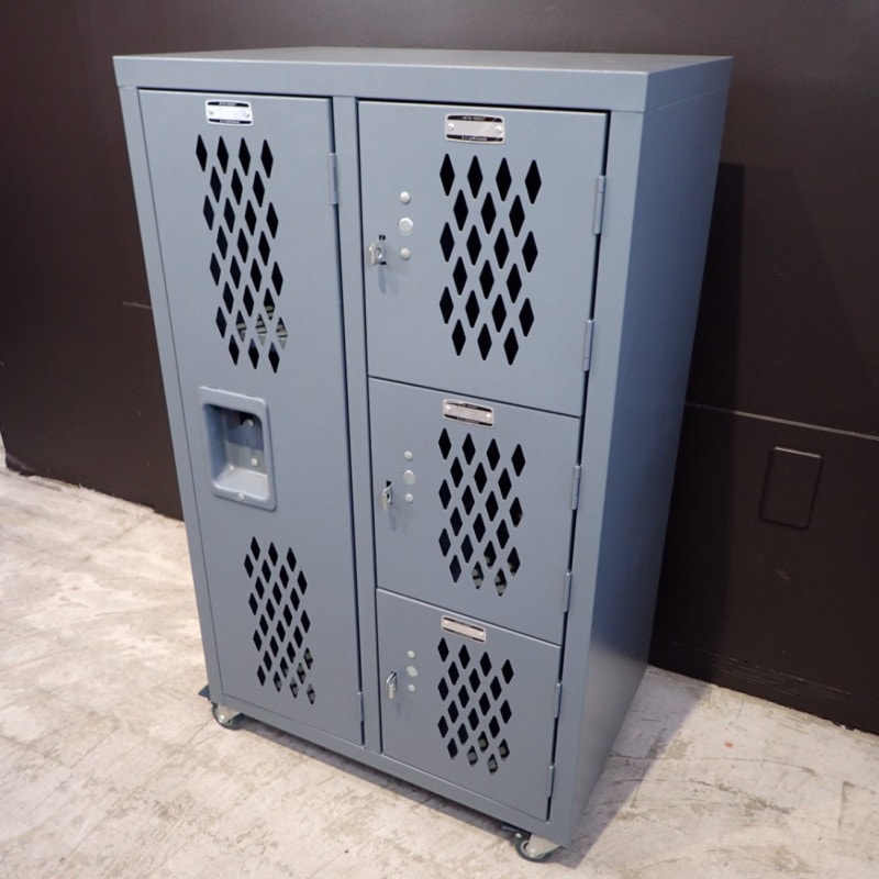 東谷 チェスト スチールロッカー 2列 TPN-41GY キャスター付 収納 キャビネット ビンテージ風 サロン カフェ EG12910-1 中古オフィス家具 配送サイズ200