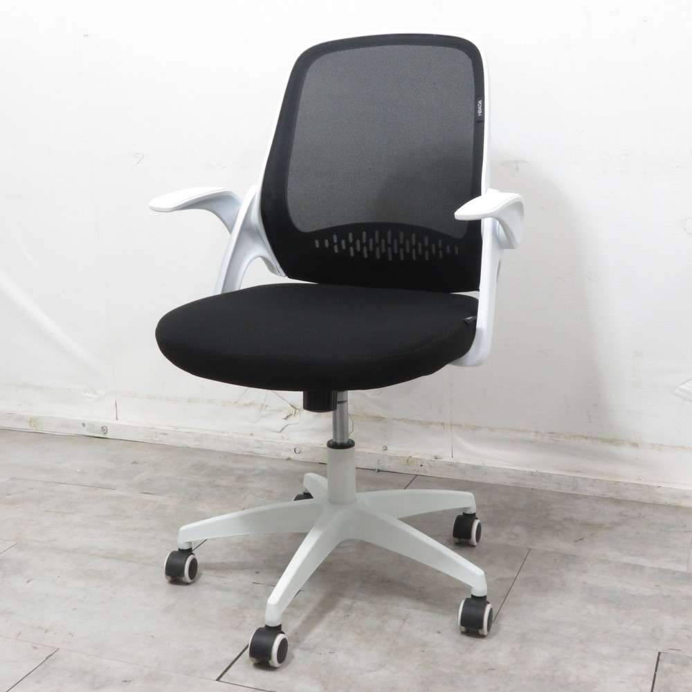 Hbada オフィス デスクチェア 跳ね上げ式アームレスト ハイバック 肉厚クッション 14度ロッキング 人間工学 昇降回転 パソコン ch Habadaデスクチェア（J323・ホワイト）  | Hbada 椅子