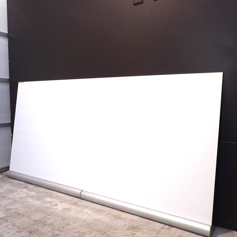 壁掛ホワイトボード ニチガク nitigaku メタルライン ML-360 壁掛け式 横型 片面用 吊り金具 ペントレー  EG12526 中古オフィス家具 配送サイズ300