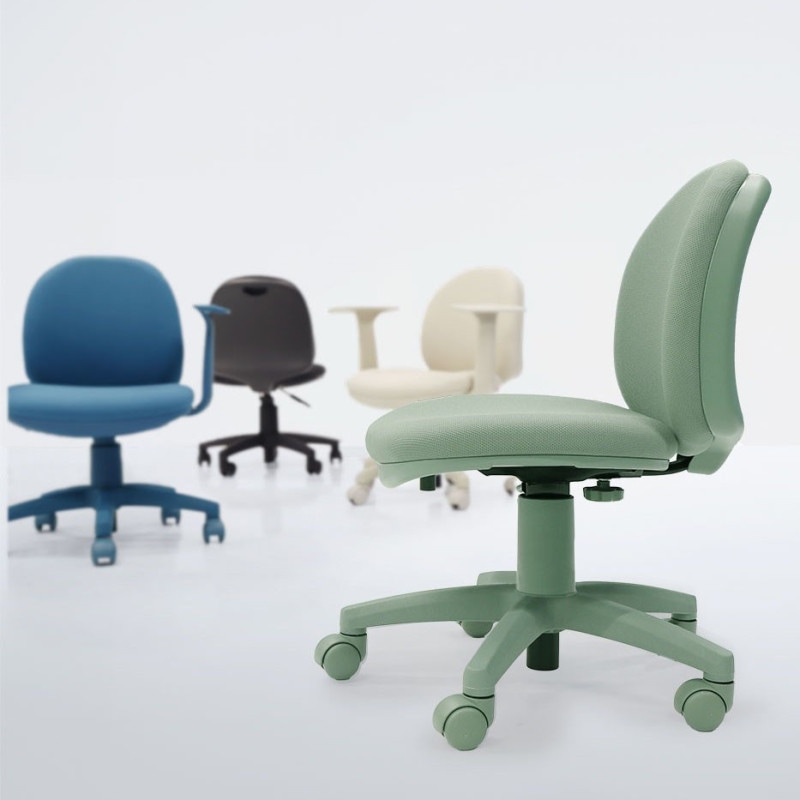 【新品】 ワンカラーチェア 肘付きオフィスチェア ブラック オーシャンブルー オリーブ ライトモカ 肘無し 布張り BR-OCD 【送料無料】※一部地域対象外