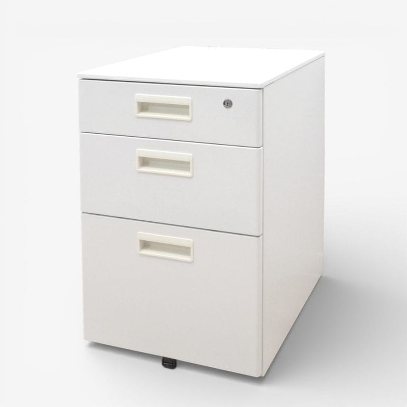 ３段ワゴン ホワイト デスクワゴン インサイドワゴン 引き出し  KK14076 中古 配送サイズ180 家財おまかせ便