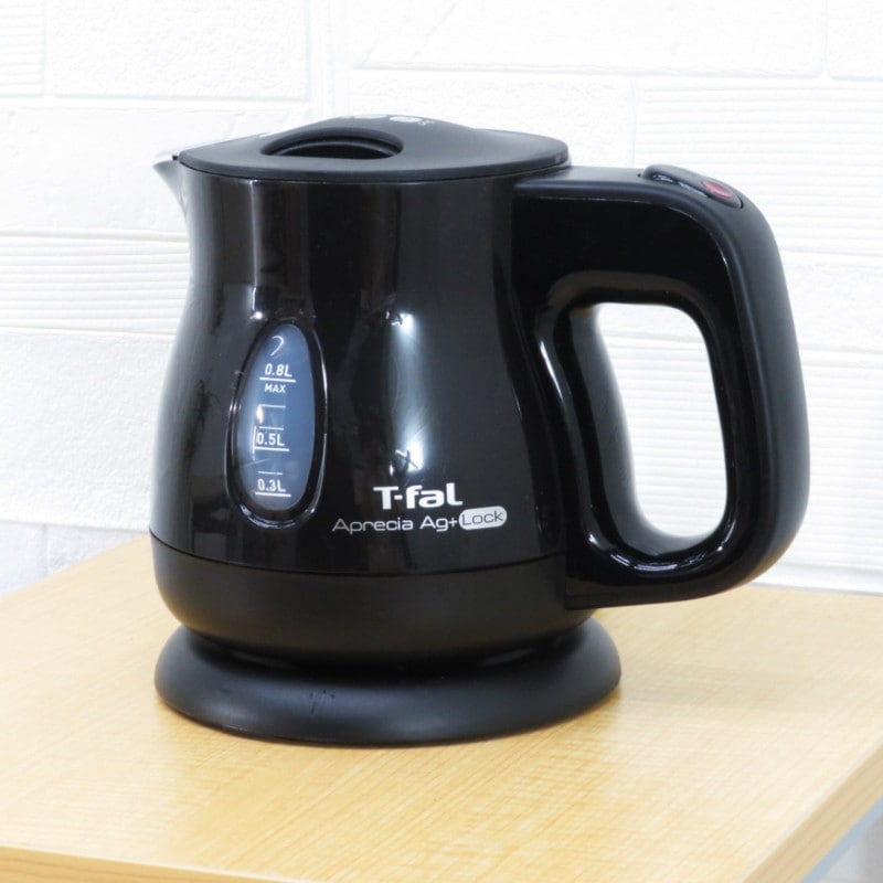 T-fal アプレシア エージー・プラス ロック KO43 0.8ℓ 電気ケトル ブラック 抗菌 キッチン コンパクト 台所 休憩 空焚き防止 湯沸し器 YH13993 中古オフィス家電 配送サイズ80