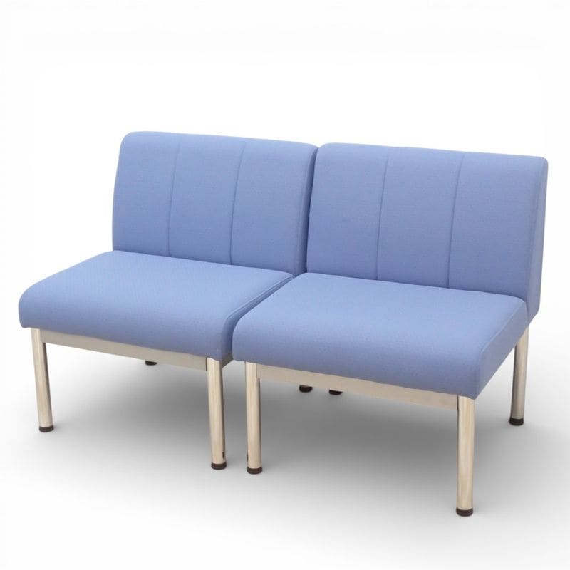 【SALE】★2脚セット★ オカムラ 2311AX FS61 ロビーチェア2点セット ブルー レザー EG14182 中古 セット販売