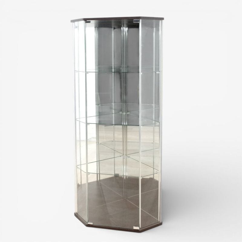 ガラス製コーナーショーケース 幅730 奥行510 高さ1600 KK14329 中古 送料問い合わせ