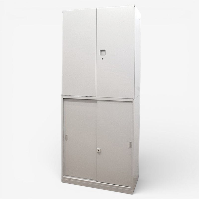 オカムラ 上下書庫セット(両開き/引き違い)レクトライン 4B313Y-Z13/4B413Y-Z13 キャビネット オフィス家具 中古 KK13474 配送サイズ500