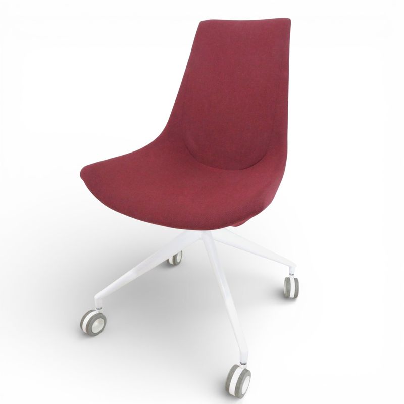 【SALE】SOGO  EMA デザインチェア ミーティングチェア 多目的椅子 肘無し ワインレッド YH14510 中古 配送サイズ200 
