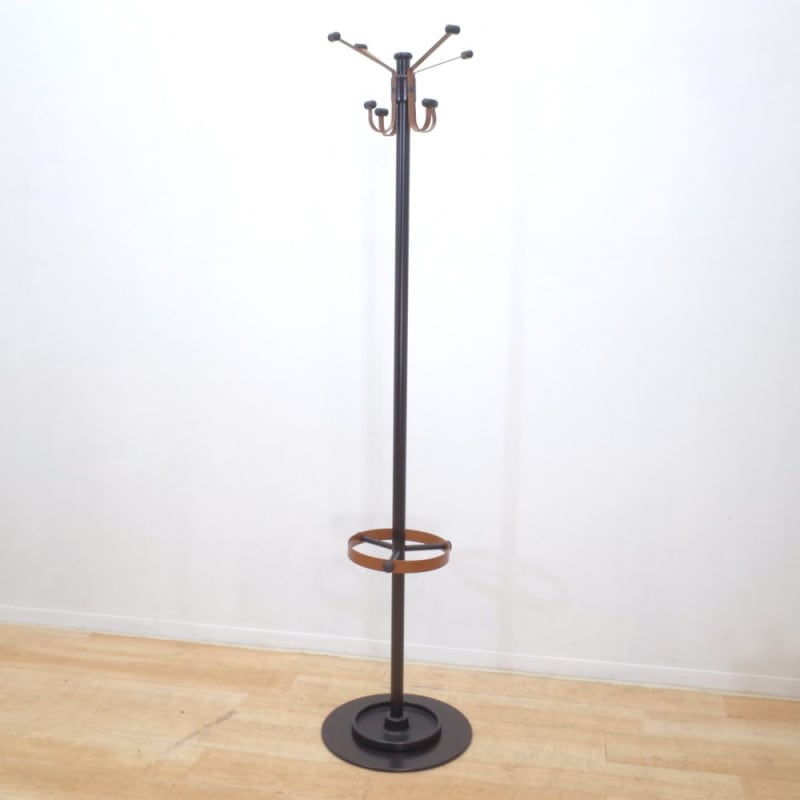 秋田木工 ビンテージ ポールハンガー コート掛け 傘立て 曲木 無垢材