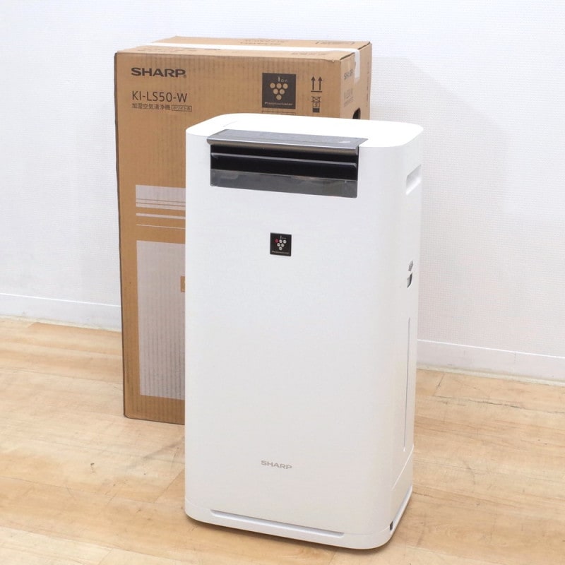 SHARP シャープ KI-LS50-W 加湿空気清浄機 2021年製 プラズマクラスター25000 ホワイト 空気循環 除菌 消臭 オフィス家電 KK14710 中古 配送サイズ160