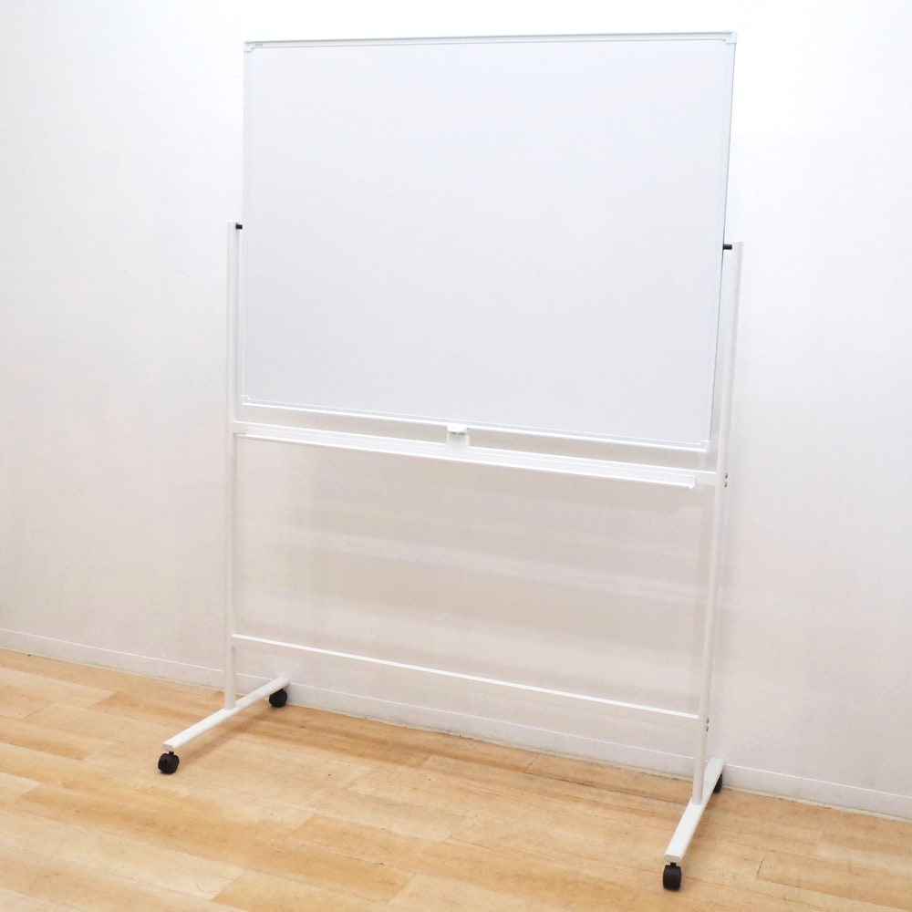 中古ホワイトボード 移動式 キャスター付き 両面 幅180cm 高さ90cm