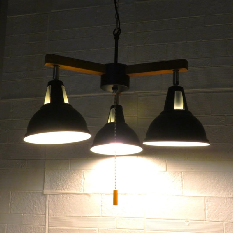 インターフォルム LT-7879 シーリングライト ブラック/ブラウン(木目) ライト 照明 電灯 北欧 レトロ おしゃれ ダイニング リビング 喫茶店 カフェ YH13130 中古オフィス家電 配送サイズ140