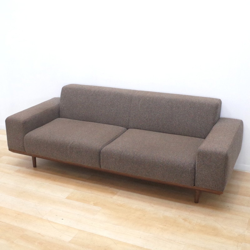 相合家具 SOGOKAGU 3人用ソファ ノーブル NOBLE SOFA L ブラウン 三人 3P リビング ダイニング 布張り 木製 KK14865 中古オフィス家具 配送サイズ350