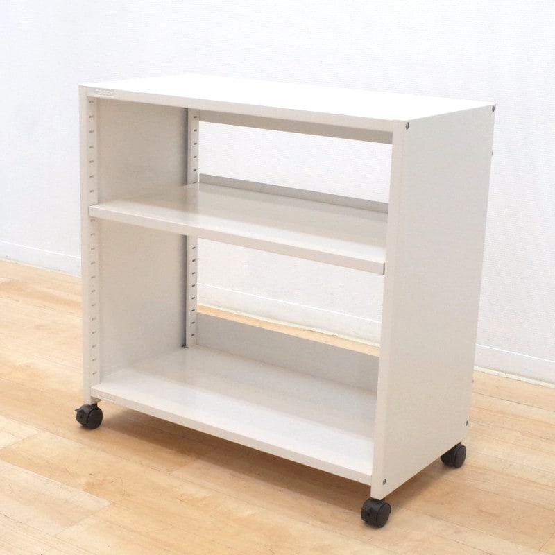 アスプルンド エッセン ESSEN オープンラック 2段ワゴン キャスター 移動式 ホワイト 収納ワゴン 棚板付き KK15018 中古オフィス家具 配送サイズ200