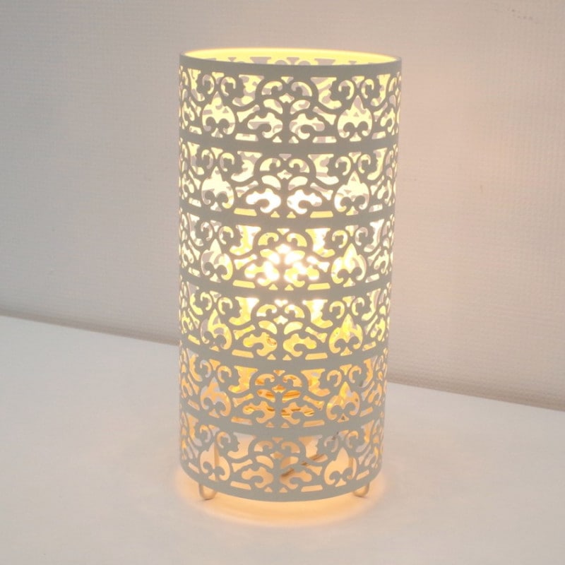 ディクラッセ DI CLASSE Giardino ジャルディーノ テーブルランプ デスクライト ダマスク柄 模様 ホワイト 照明 KK15230 中古オフィス家電 配送サイズ80