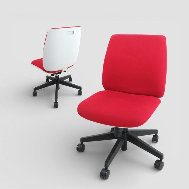 プラス オフィスチェア ユーチェア KC-UC50SEL 肘無し レッド 事務椅子　ワークチェア YH・EG15510 中古 配送サイズ220