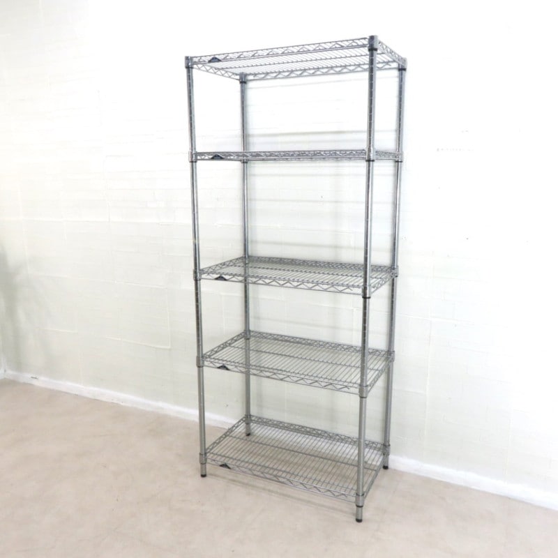 Luminous ルミナス スチールラック シルバー スチールラック 収納棚 陳列棚 メタルラック ディスプレイ ワーク コレクション棚 整理 スタイリッシュ YH15501 中古オフィス家具 配送サイズ350