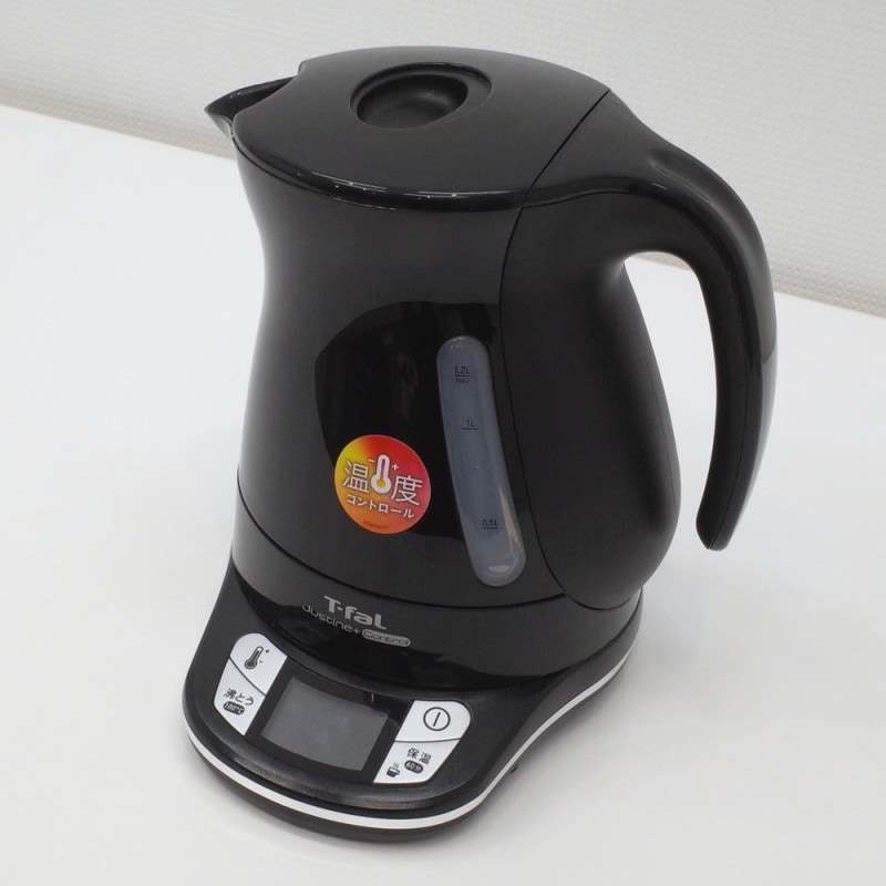 ティファール T-fal 電気ケトル KO7558JP ジャスティン プラス コントロール ブラック 1.2L 7段階温度調整 保温 KK15549 中古オフィス家電 配送サイズ80