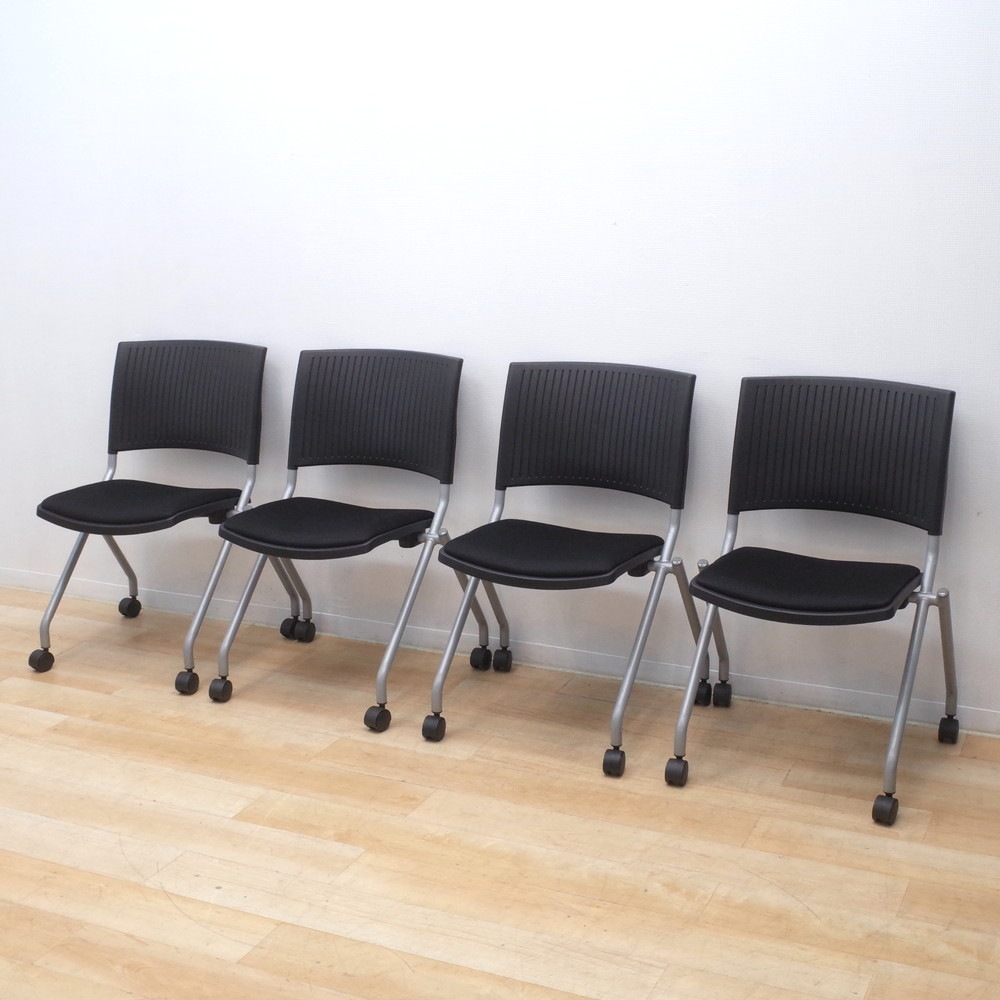 ジョインテックス 会議椅子(スタッキングチェア/ミーティングチェア) 肘なし 背メッシュ キャスター付き GK-90SM ブルー 〔完成品〕(代引不可) ジョインテックス 会議椅子(スタッキングチェア&frasl;ミーティングチェア